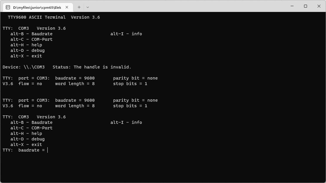 Cpm 65 And Elekterminal Emulator Retro Computing