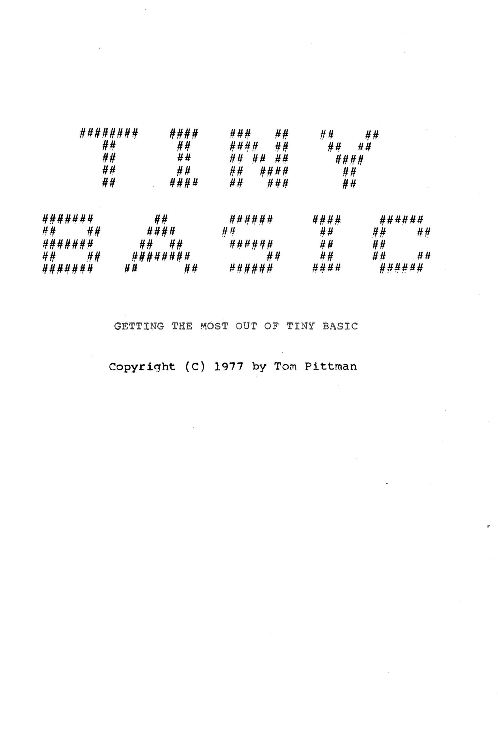 Tiny Basic – Retro Computing